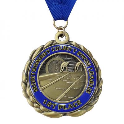 Medalla de oro personalizada Plata Cobre Metal Material Deportes 3D Premio en blanco Medalla de deportes