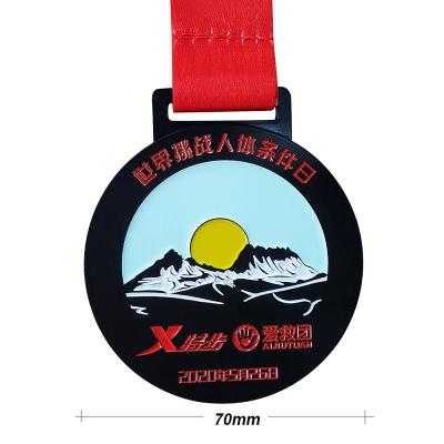 Aduana corriente de la medalla de los deportes del maratón del esmalte suave de la aleación de zinc