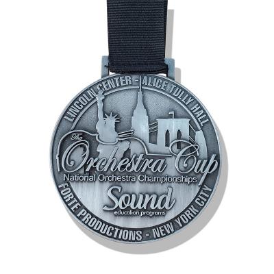 Medallas de finalista de premio de carrera deportiva de metal en blanco 3d hechas a medida