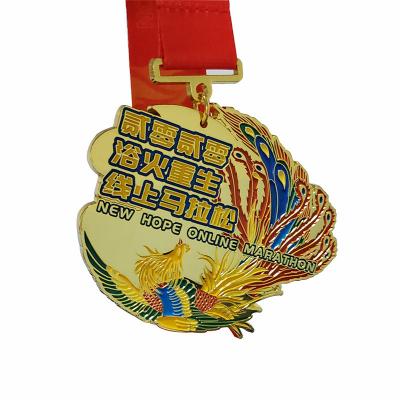 Medalla corriente del finisher del deporte de la medalla del maratón de la aleación del cinc con el cordón