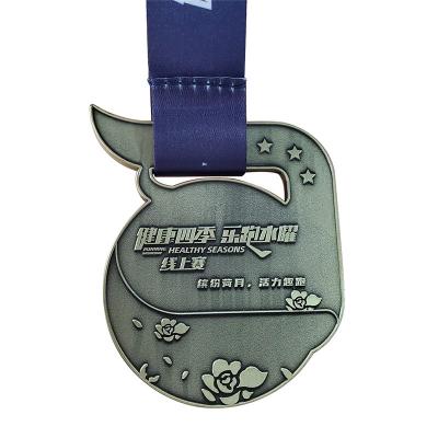 Maratón de encargo que funciona con medallas deportivas de oro medalla de acabado deportivo de oro