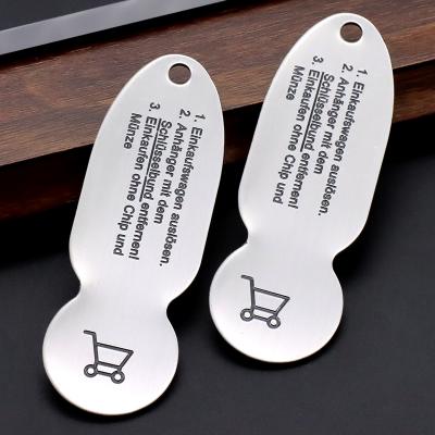Llavero de metal llavero de monedas de fichas de carro de compras de supermercado con diseño personalizado