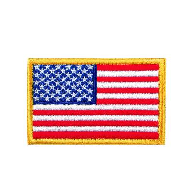 Remiendos tácticos bordados aduana de la bandera americana de los E.E.U.U. con el gancho y el lazo