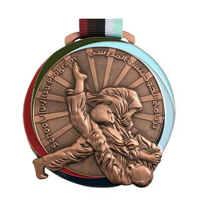 Medallas deportivas personalizadas de taekwondo judo karate con cintas